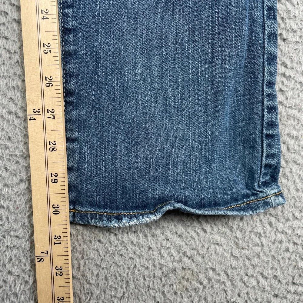 American Eagle Jeans Womens 4 Blue Slim Boot Stretch Distressed Low Rise Denim